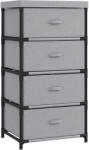 HOMCOM Comodă cu Cadru din Oțel, 42 X 32 X 80 Cm, Gri și Negru | Aosom Romania (83D-234V00GY) Comoda