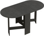 HomCom Masă de bucătărie pliabilă cu aripi rabatabile Masă de bucătărie pliabilă ovală Stil modern 163x80x75 cm Negru | Aosom Romania (83A-116V80BK)