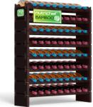 NutriChef Raft pentru vin NutriChef, 72 sticle, 8 etaje, bambus, negru (77553544) Suport sticla vin