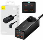 Baseus GaN3 Pro Töltő / elosztó, 2xUSB + 2xUSB-C + AC, 100W (fekete) (PSZM000401)