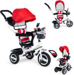 ECOTOYS Háromkerekű tricikli, ECOTOYS JM-066-9L, piros, forgatható ülés, levehető napellenző, szülőkormány, biztonsági öv és karfa, tartós gumikerekek, teherbírás: 25 kg (TF2584)