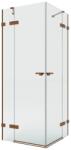 NEW TRENDY Eventa Copper Brushed cabină de duș 90x80 cm dreptunghiular cupru periat/sticlă transparentă EXK-8073 (EXK8073)