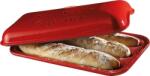Emile Henry Baguette Sütőforma Kerámia 390x240 mm Grand Cru 3 Baguette-hez Francia Kenyér Sütőtál