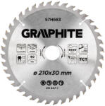 GRAPHITE lamă de ferăstrău circular, cu dinți din metal dur, 210x30 mm, 40 de dinți (57H683)