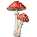  Nyomtatott dekorkarton 2mm vastag Gomba szett - piros 2db Méret: 15x8cm és 10x5cm