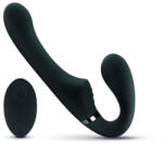 No-Parts Strapless Strap-On Dildó Rezgő, 10 mód Análbarát 22 cm fekete