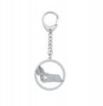 Mejk Jewellery Ezüst kulcstartó kutyával Skye terrier 925 Ékszer Gravírozás Ingyenes (Skye Terrier)