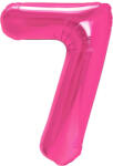 PartyPal 7. szám, fólia lufi, 100 cm, pink