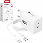 Forcell Hálózati gyorstöltő 2x Usb-c Avs SFC3.0 60W telefonhoz Erős (5903396461286)
