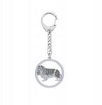 Mejk Jewellery Cavalier King Charles spániel kulcstartó Ezüst925 Ajándék Gravírozás Ingyenes (BE R828)