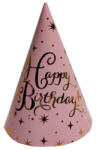 Balloons4party Set 8 coifuri roz 16 cm Happy Birthday