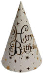 Balloons4party Set 8 coifuri albe 16 cm Happy Birthday