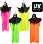  Függő Halloween dekoráció neon csontváz szellem 4 szín vegyes UV (90 cm) (73065)