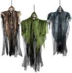 Függő Halloween dekoráció koponyaszellem 3 szín vegyes (65 cm) (72034)