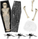  múmia decoration set 70 cm(múmia koporsóvan, 3 Csont, 1 Műpókháló, 3 póks) (73232)