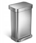 simplehuman 45 l-es acél szemeteskosár pedállal és zsáktárolóval (CW2024)