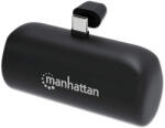 Manhattan Power Bank hordozható töltő és telefon állvány, 5000mAh, Beépített USB-C csatlakozóval, 10W, fekete