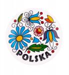 Folkstar Kerámia Mágnes Tányér Folk Kasub Minták Fehér Lengyel (31763)
