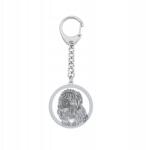 Mejk Jewellery Ezüst kulcstartó kutyával Fekete Orosz terrier 925 Ékszer Gravírozás Ingyenes (Brelok z Czarnym Terierem Rosyjskim)