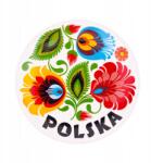 Folkstar Kerámia Mágnes Tányér Folk Vadász Minták Fehér Lengyel (FOL_31712)