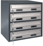 KĽUČKA M39N R /4 Cutie poștală plată RAL7016 + inox antracit+oțel inoxidabil (3148K23690)