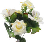  Selyemcsokor - Rózsa-alstroemeria - Fehér-sárga #1
