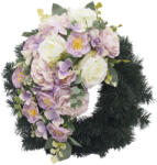  Selyemkoszorú (48cm) - Rózsa-dália - Lila #E1