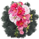  Selyemkoszorú (33cm) - Orchidea-dália - Rózsaszín #E1