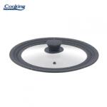 Heinner Capac Sticla cu Margine din Silicon Ajustabila pe 3 Dimensiuni 28/30/32cm, Gri, Cooking By Heinner (HR-AER-28D32G)