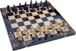 Handmade in RO Set Șah și Table din Lemn de Fag Lucrat Manual, 65x65 cm (Negru/Alb) - 65x65 cm, Negru cu Alb (65n)