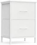 Brius Comoda mica tip noptiera cu 2 sertare textile, cadru metalic si blat MDF, 40x30x52 cm, alb (EZ-LGS312WH01) Comoda