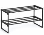 Brius Raft pentru pantofi cu 2 niveluri, capacitate 6-9 perechi, 68x30x34 cm, negru (EZ-LSA202BH02) Pantofar