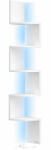 Brius Raft de colt suspendat cu iluminare LED reglabila multicolor si intensitate, 5 polite tip zig-zag, 20x20x126 cm, alb (EZ-LBC630W01) Raft