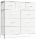 Brius Comoda cu 9 sertare, cadru metalic si blat MDF, sertare textile, 99x30x95 cm, alb (EZ-LGS324WH01) Comoda