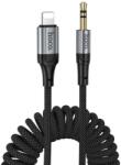 hoco. Cablu Audio AUX Hi-Fi Hoco UPA33A, Lightning la Jack 3.5mm, Brodat, Spiralat, 1m, Negru (Vtk-Acc-11267)