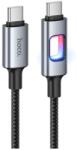 hoco. Cablu Incarcare Si Transfer Date Hoco U144 USB-C, PD 60W Fast Charge, 1.2m, LED Hollow, Negru (Vtk-Acc-11262)