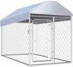 vidaXL Padoc pentru câini de exterior cu acoperiș, 200 x 100 x 125 cm (144492)
