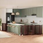 vidaXL Poartă câini pliabilă cu ușă 15 panouri maro 750 cm, lemn plop (3155664)