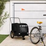 vidaXL Remorcă bicicletă animale companie, negru, textil oxford/fier (93863)