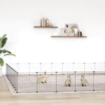 vida XL Cușcă animale de companie cu ușă 44 panouri negru 35x35 cm oțel - kidspaws - 560,22 RON