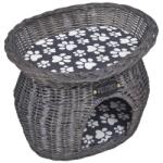 vidaXL Ansamblu pentru pisici/pat/stâlp de zgâriat, cu pernă, răchită (170222) - kidspaws