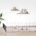 vida XL Cușcă animale de companie cu ușă 36 panouri negru 35x35 cm oțel - kidspaws - 532,39 RON