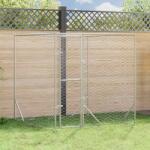 vidaXL Padoc de exterior pentru câini argintiu 2x2x2 m oțel galvanizat (153674)