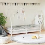 vidaXL Cadru de pat pentru copii, alb, 90x190 cm, lemn masiv de pin (834493)