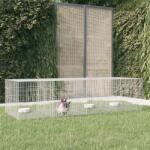 vidaXL Cușcă pentru iepuri, 4 panouri, 217x79x54 cm, fier galvanizat (171570)