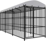 vidaXL Padoc pentru câini de exterior, cu acoperiș, 450 x 150 x 210 cm (170893)