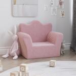 vida XL Canapea pentru copii, roz, pluș moale - kidspaws - 171,81 RON
