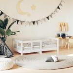 vidaXL Cadru de pat pentru copii, alb, 70x140 cm, lemn masiv de pin - kidspaws - 696,95 RON