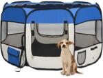 vidaXL Țarc joacă pliabil câini cu sac de transport albastru 110x110x58 cm (171014)