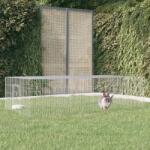 vida XL Cușcă pentru iepuri, 2 panouri, 220x110x55 cm, fier galvanizat